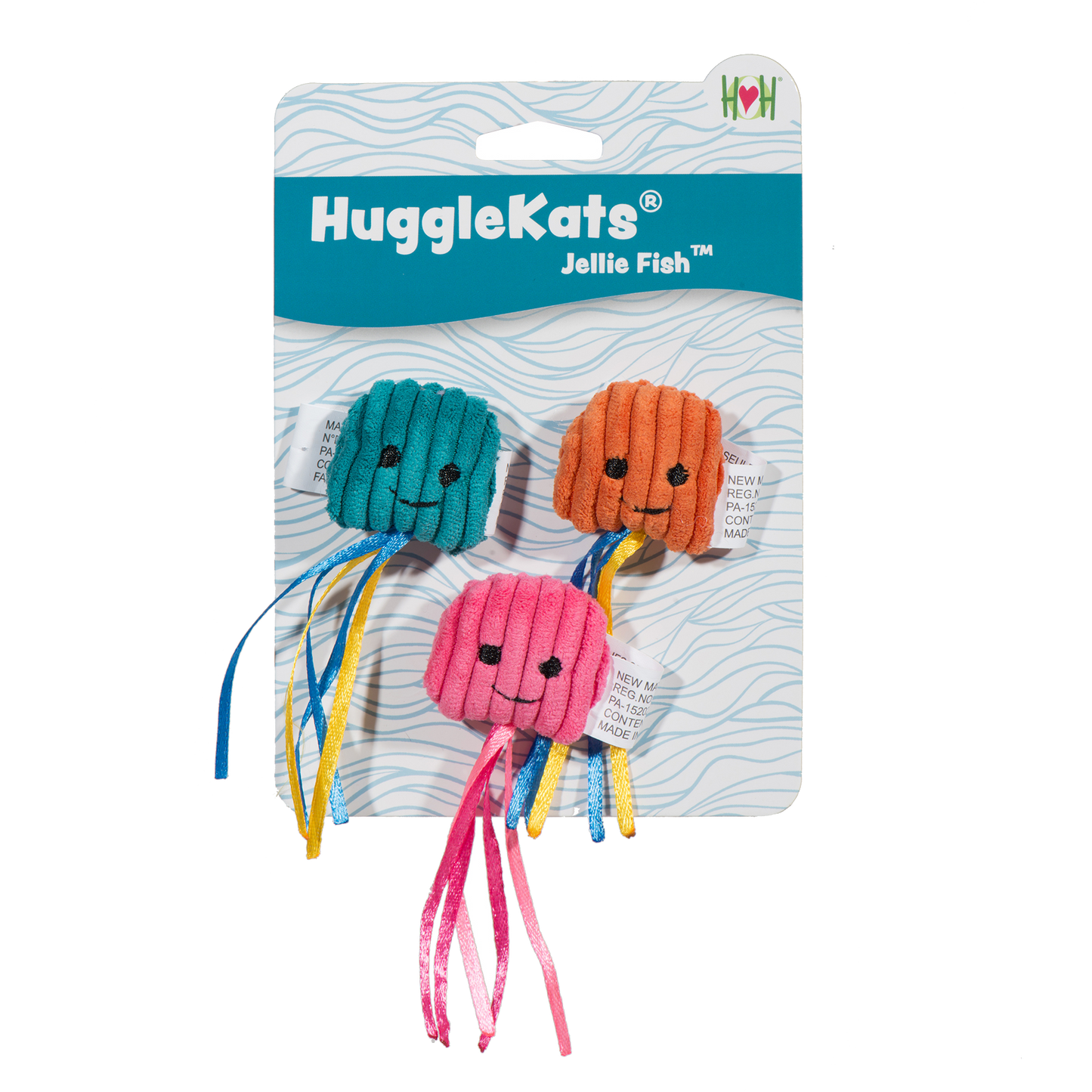 Cat Toys HuggleKats Jellie Fish Plush Soft Interactive