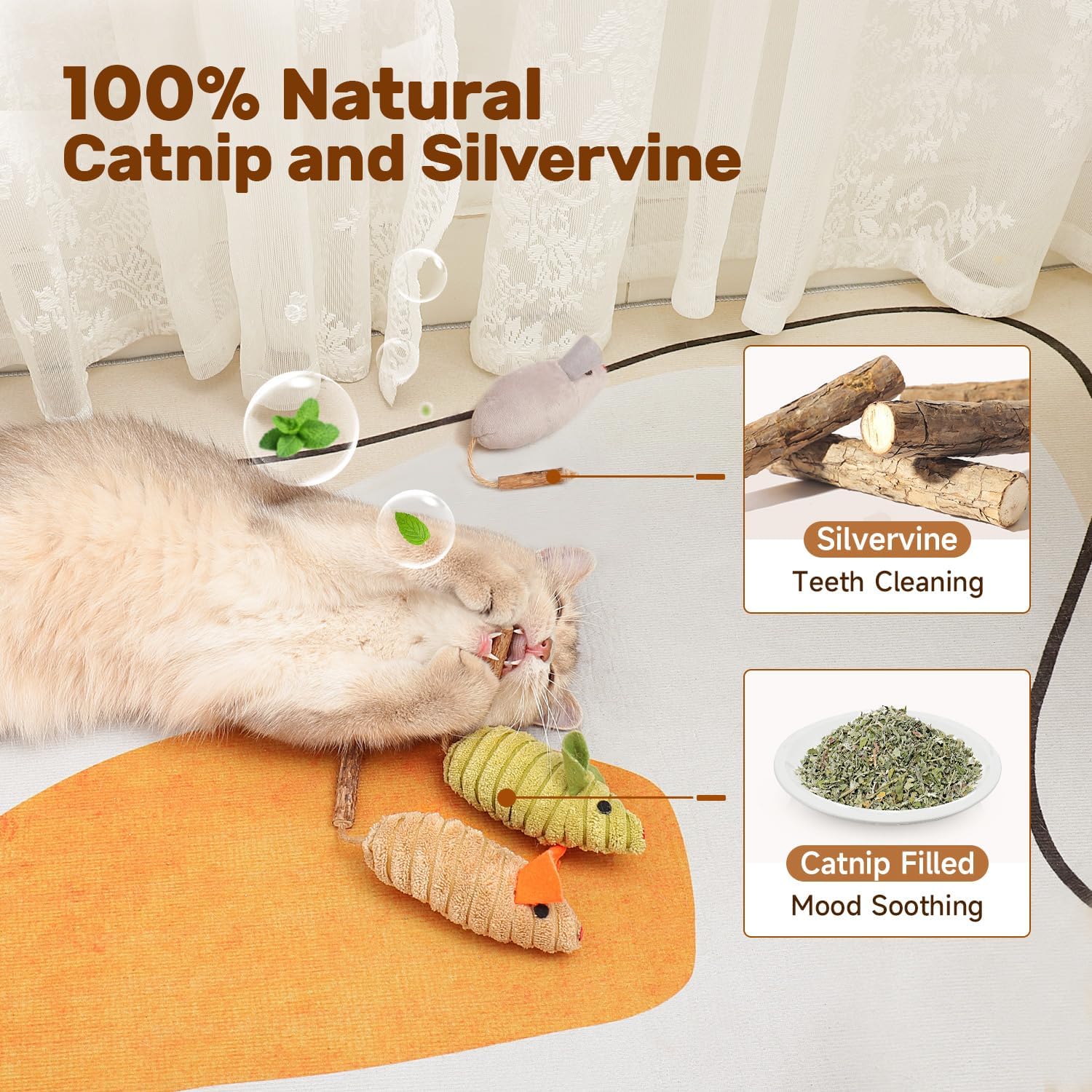Potaroma Cat Toys  Squeak Mice Interactive Catnip Silvervine Animals Toys For Indoor Kittens  Cat Nip Chirping Toy Cat Chew Exercise Toy For All Breeds And Species | Purrfect Pet Kingdom