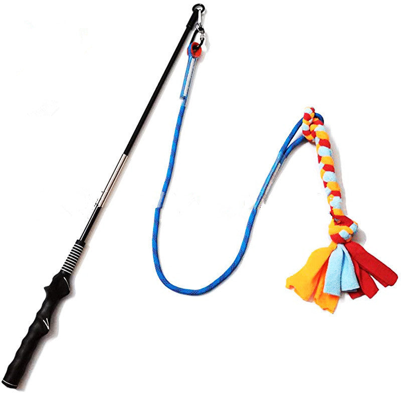 The New Pet Dog Teaser Rod Bite Pull Cotton Rope Toy Pet Interactive Training Toy - Majestic Pet Kingdom