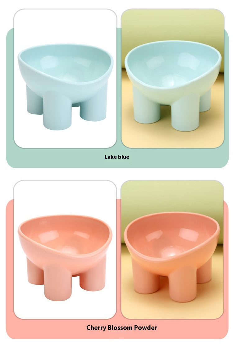 Pet Bowl Cute Cat Basin Double Bowl Neck Protection High Leg Anti-tumble - Majestic Pet Kingdom