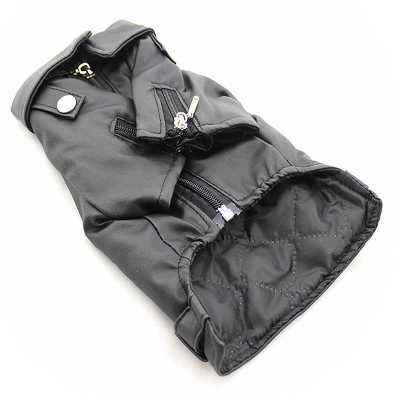 Pet Small Dog Sticker Embroidered Eagle Leather Jacket - Majestic Pet Kingdom
