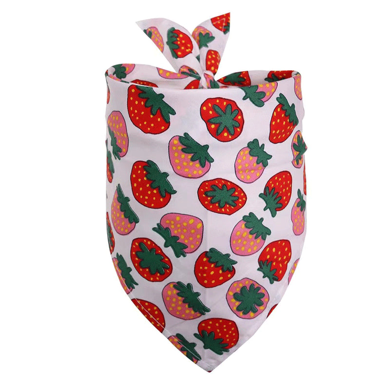Pet Accessories Summer Pet Drool Towel Fruit Style Pet Scarf Pure Cotton Dog Triangle Scarf | Purrfect Pet Kingdom