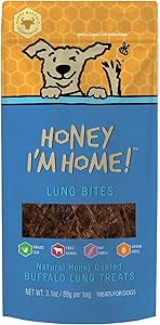 Dog Treats Honey Im Home Buffalo Lung Bites Chews 3.1oz Bag