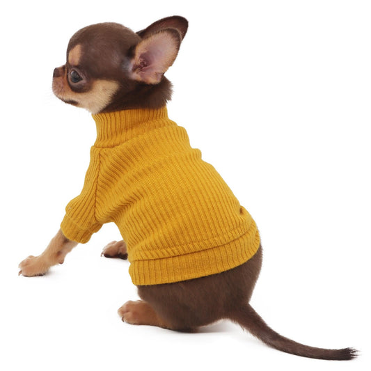 dog-turtleneck-sweater-warm-knit-puppy-pullover-yellow-xxs-luxury-view-2 | Majestic Pet Kingdom