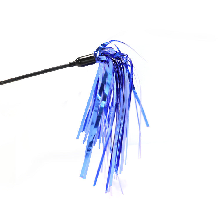 Black PP Rod Sound Paper Color Stripes Cat Teaser