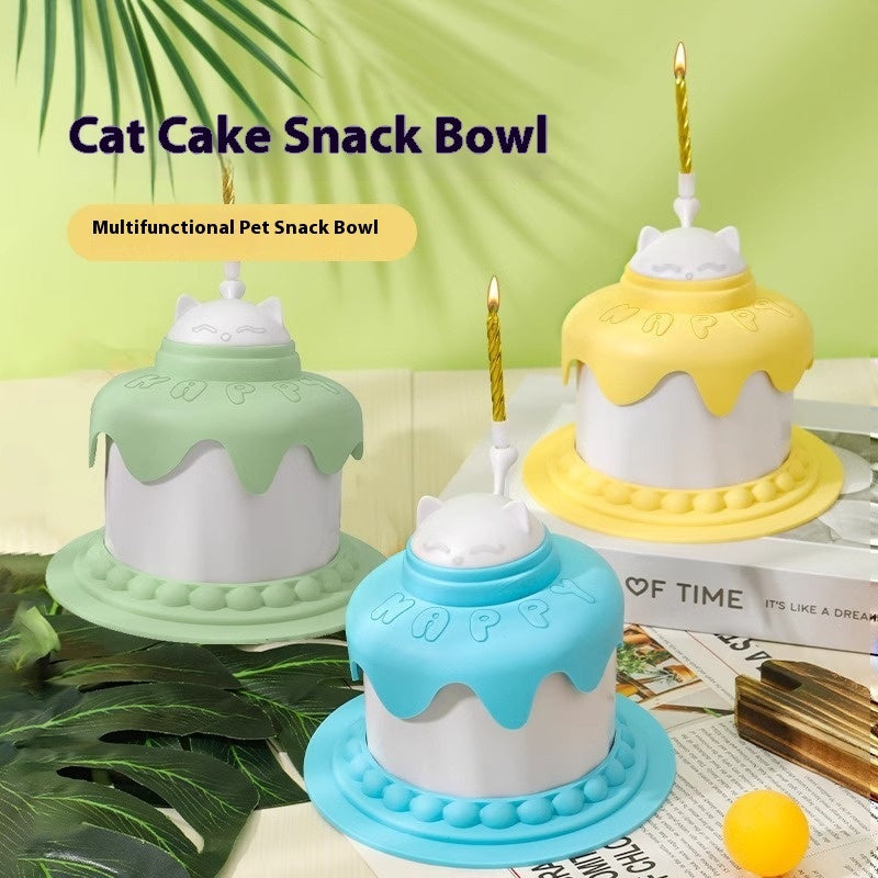 Multifunctional Cake Shape Cat Toy Creative Pet Feeding Bowl - Majestic Pet Kingdom