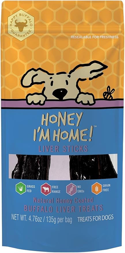 Dog Treats Honey Im Home Buffalo Liver Chewing Sticks 4.7oz