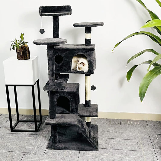 Cat Tree Multi-Level Activity Tower Scratch Board & Hammock - Majestic Pet Kingdom