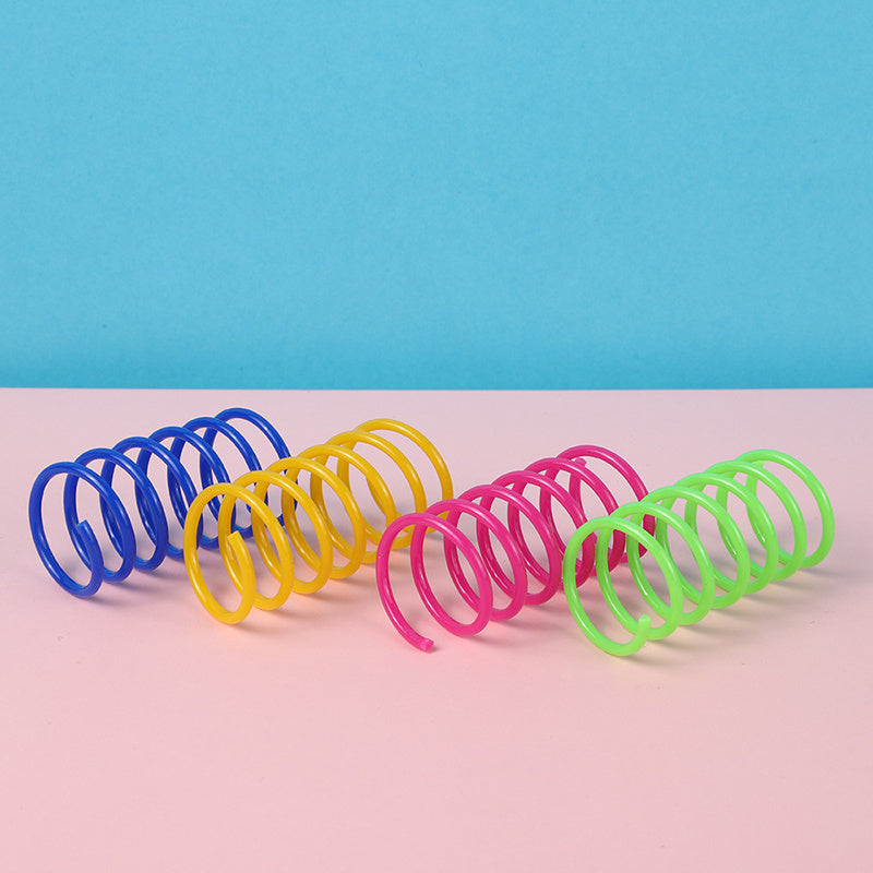 Cat Toys Colorful Spiral Springs Heavy-Gauge Bouncing 10-Pack - Detail Angle 6 | Majestic Pet Kingdom