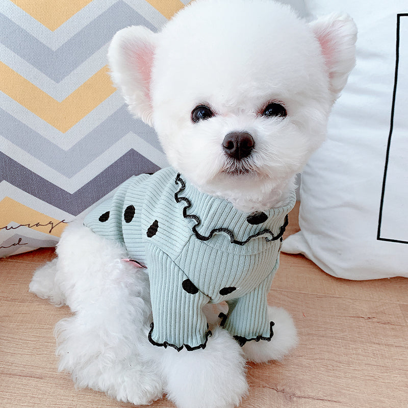 Dot turtleneck dog bottoming shirt - Majestic Pet Kingdom