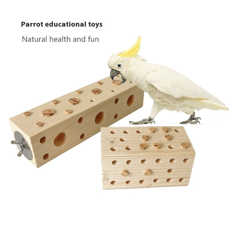 Parrot Educational Toy For Gnawing Wood
