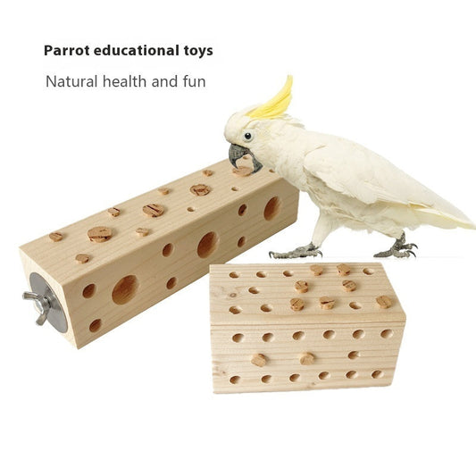 Parrot Educational Toy For Gnawing Wood