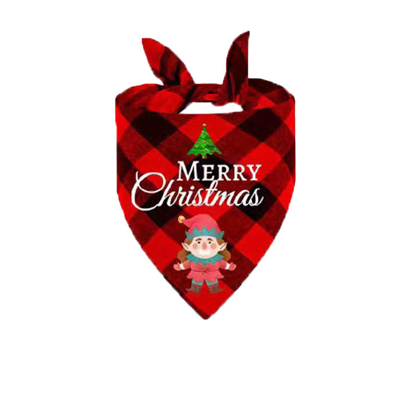 Dog Bandana Christmas Holiday Festive Triangle Saliva Scarf Bib - Detail Angle 4 | Majestic Pet Kingdom