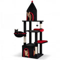 63 Inch Gothic Cat Tree with Condo and Top Cave for Large Cats 20+ LBS - Majestic Pet Kingdom