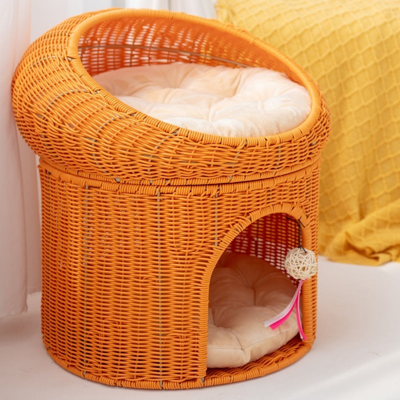 Warm Knitted Pet Bed Double-Layer Large Space Cat Bed