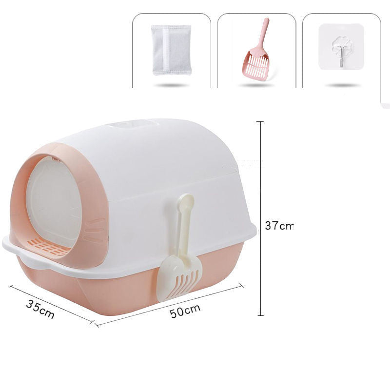 Cat Litter Box Semi-Closed Suction Deodorant Flip Cover