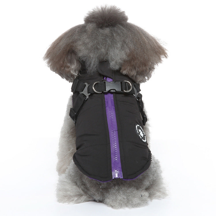 Chest Strap Jacket Cotton-padded Coat - Majestic Pet Kingdom