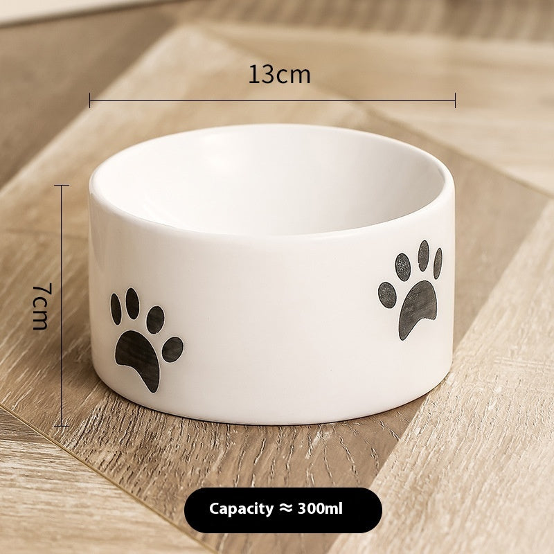 Drinking Water Neck Protection Pet Ceramic Oblique Mouth High Foot Food Basin - Majestic Pet Kingdom