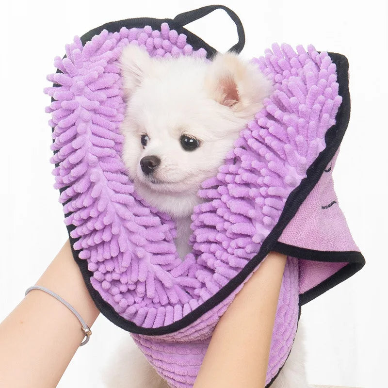 Microfiber Quick-Drying Pet Towel with Pockets - Majestic Pet Kingdom