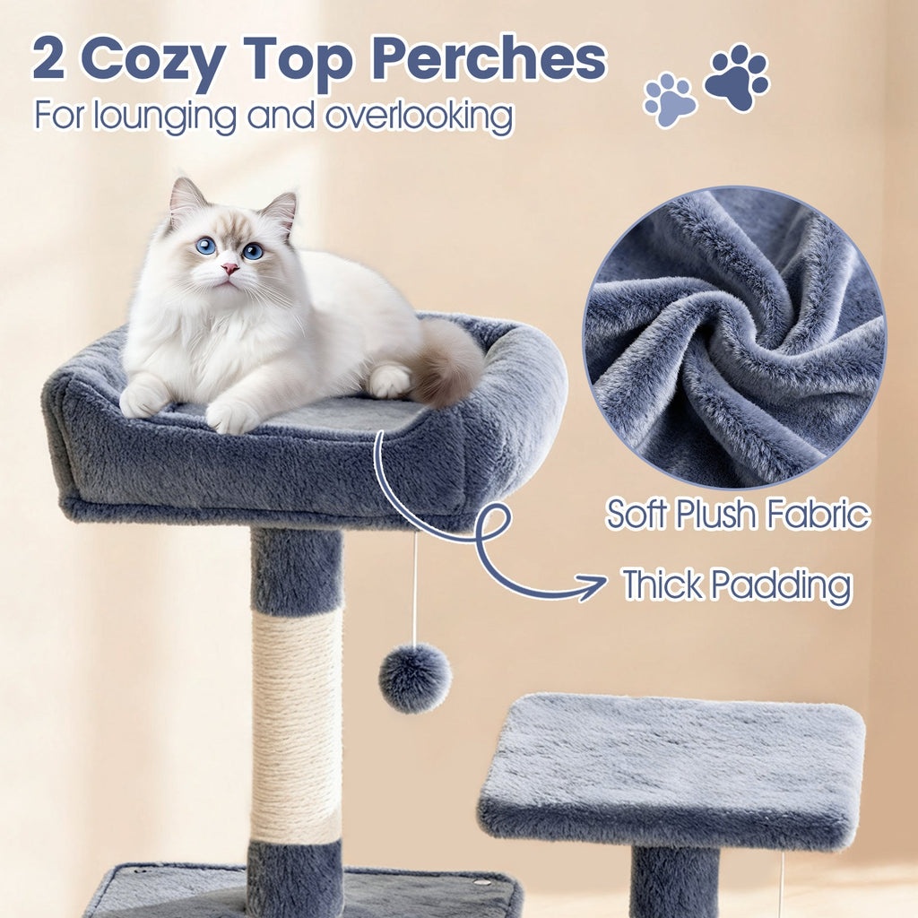 66 Inch Tall Cat Tree Multi-Level Cat Tower with 2 Condos Sisal Scratching Posts - Majestic Pet Kingdom