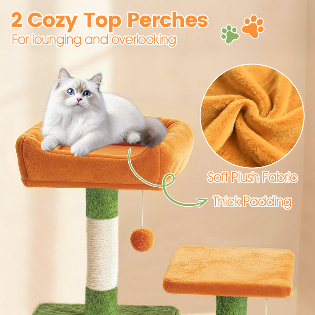 66 Inch Tall Cat Tree Multi-Level Cat Tower with 2 Condos Sisal Scratching Posts - Majestic Pet Kingdom
