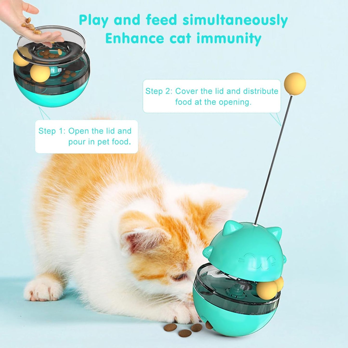 Interactive Cat Treat Dispenser Toy - Tumbler Feeder Toy For IQ Training And Mental Stimulation | Purrfect Pet Kingdom