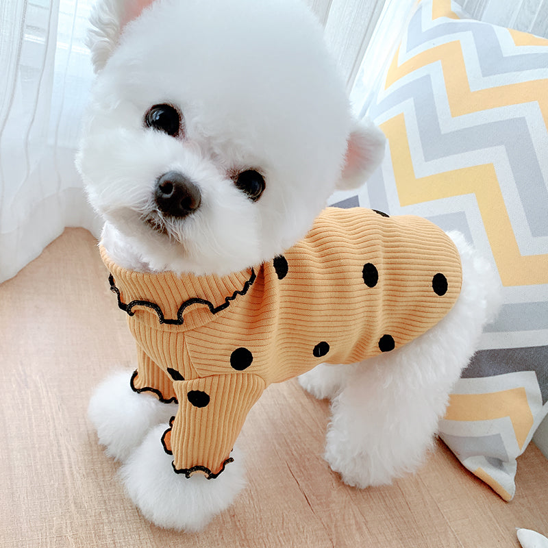Dot turtleneck dog bottoming shirt - Majestic Pet Kingdom
