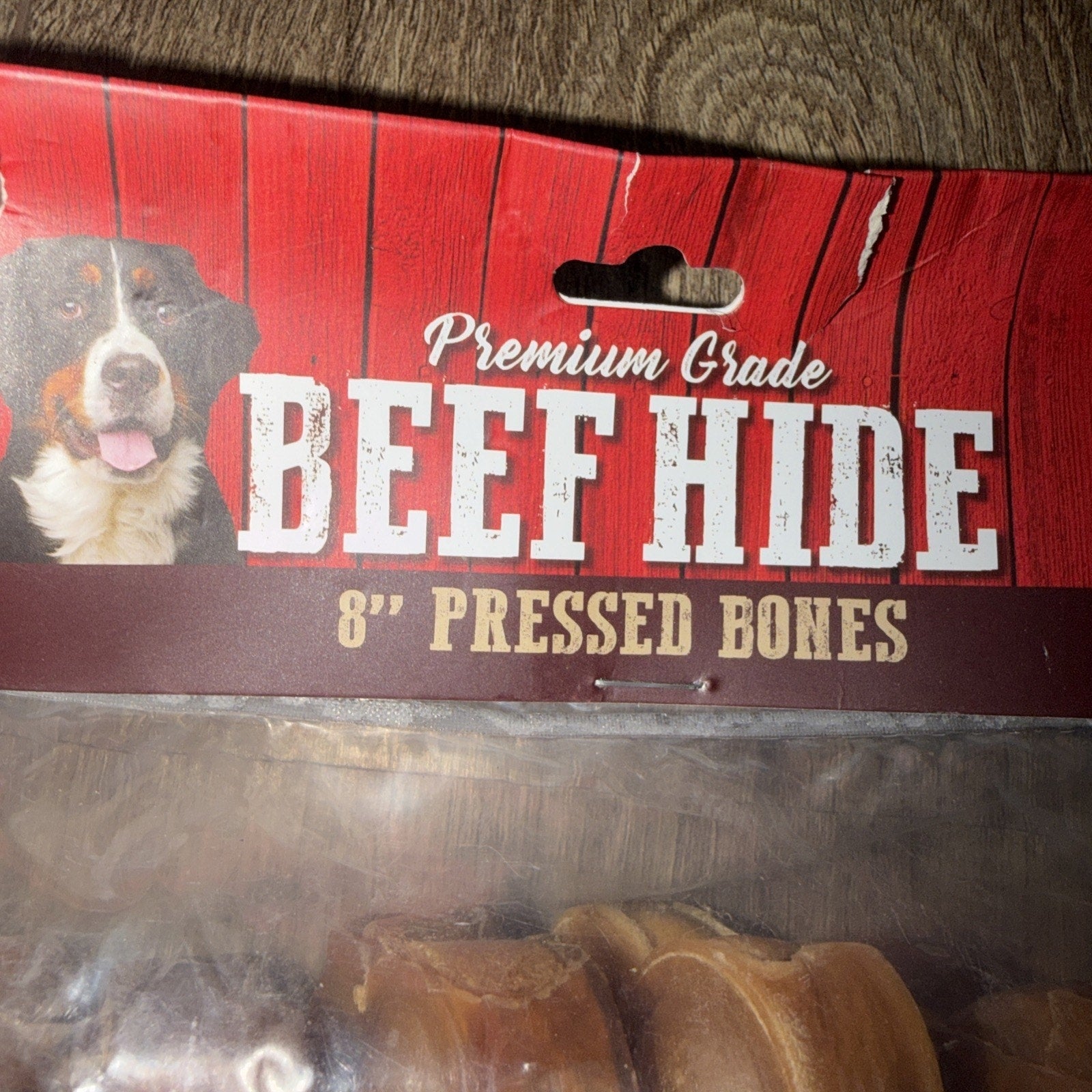 Cadet Pressed Beef Hide Dog Bones — 8 Inch Long-Lasting Rawhide Chews (Best By 9/2026)