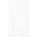 67.5" Extra Tall Pet Gate Heavy-Duty Metal Cat Gate with 30.5"-41" Wide Opening-White