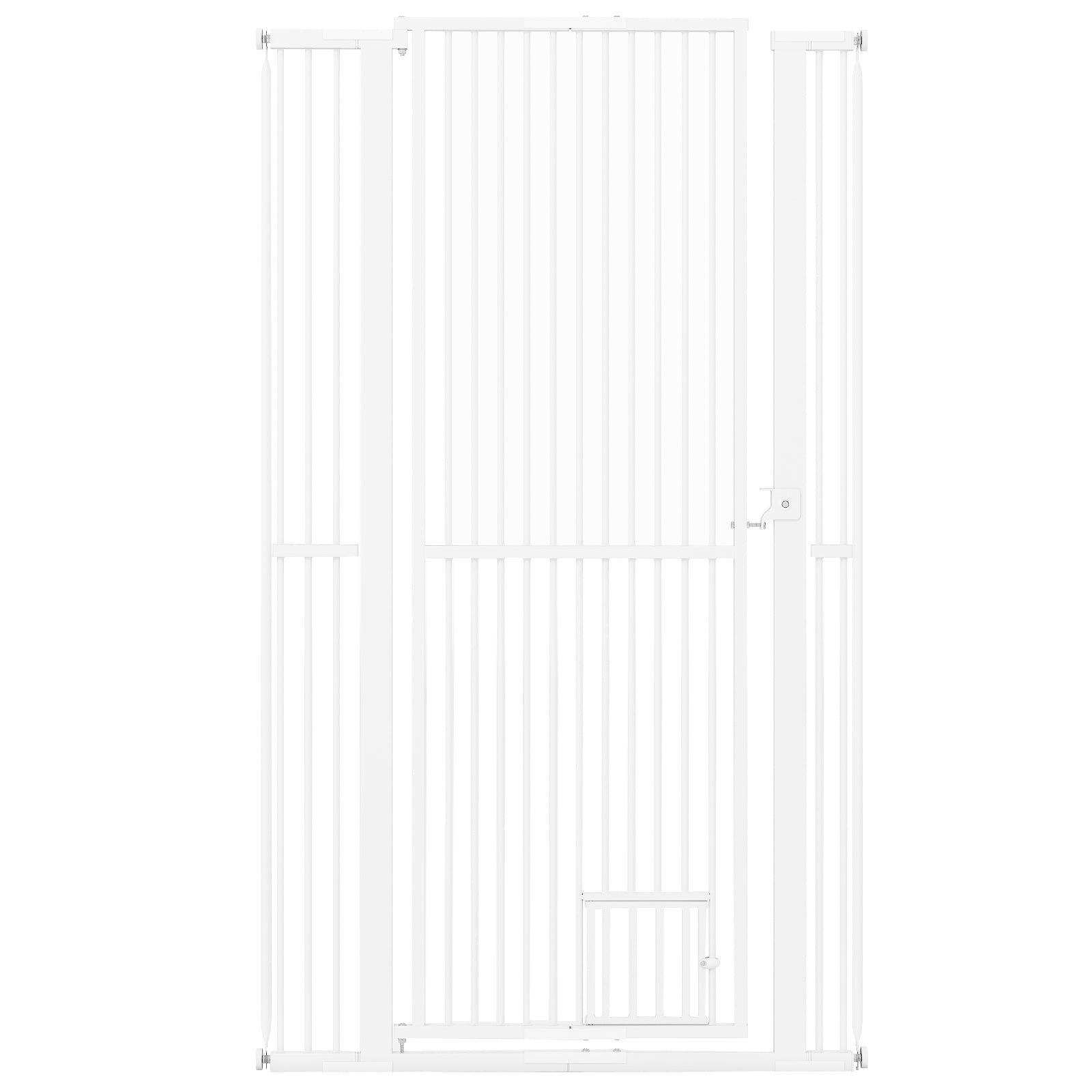 67.5" Extra Tall Pet Gate Heavy-Duty Metal Cat Gate with 30.5"-41" Wide Opening-White