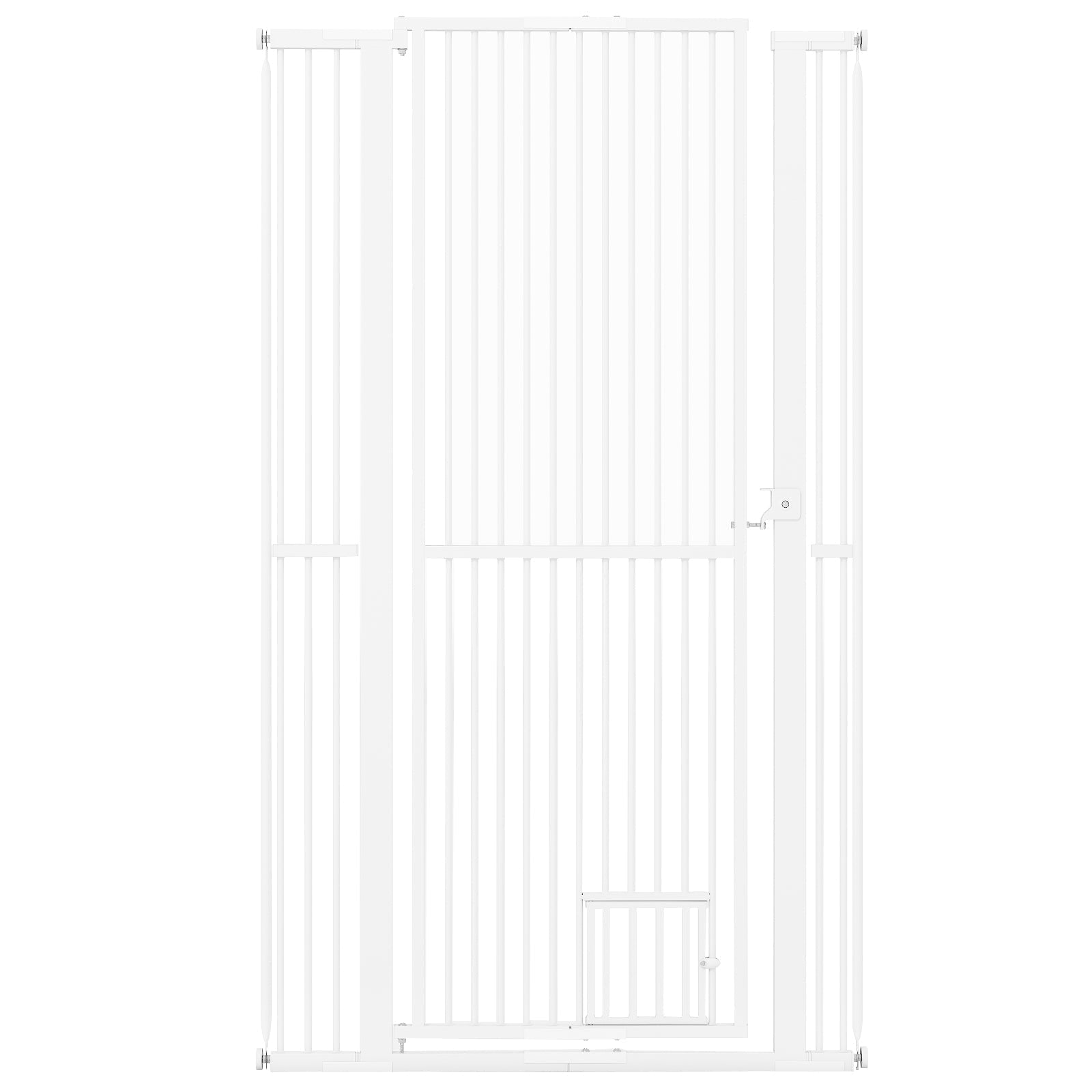 67.5" Extra Tall Pet Gate Heavy-Duty Metal Cat Gate with 30.5"-41" Wide Opening-White