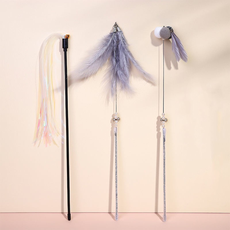 Pet Bell Feather Cat Stick