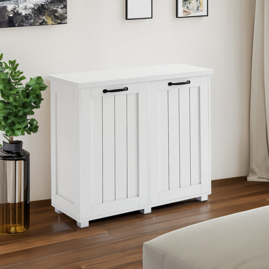 two-room-inclined-garbage-bin,-anti-pet-kitchen-garbage-bin-with-cutting-board,-independent-laundry-sorting-cabinet,-white-luxury-view-1 | Majestic Pet Kingdom