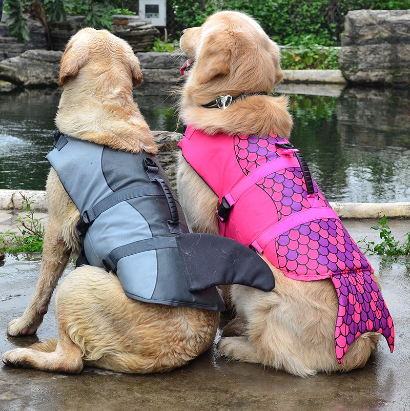 Mermaid Shark Pet Dog Swimming Life Vest Adjustable Dog Life Jacket for Small Large Pet Dog Summer Dog Life Aid Vest Swimwear - Majestic Pet Kingdom