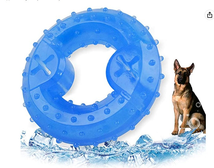 Dog Cooling Toy Puppy Teething Ring Freeze Dogs Chew Toy For Summer Tough Durable Pet Toys - Purrfect Pet Kingdom™
