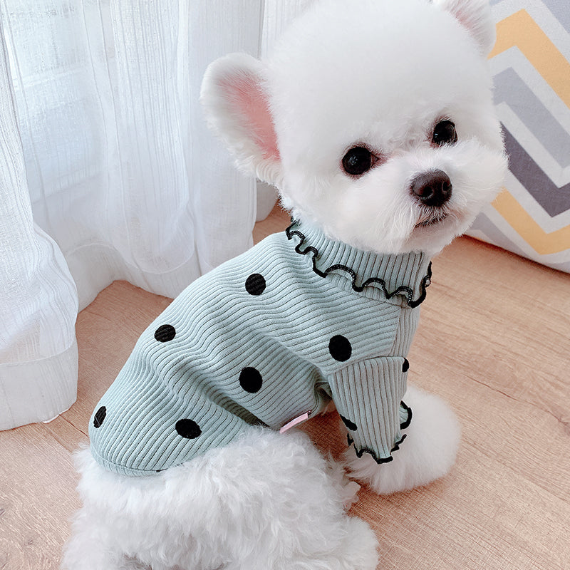 Dot turtleneck dog bottoming shirt - Majestic Pet Kingdom