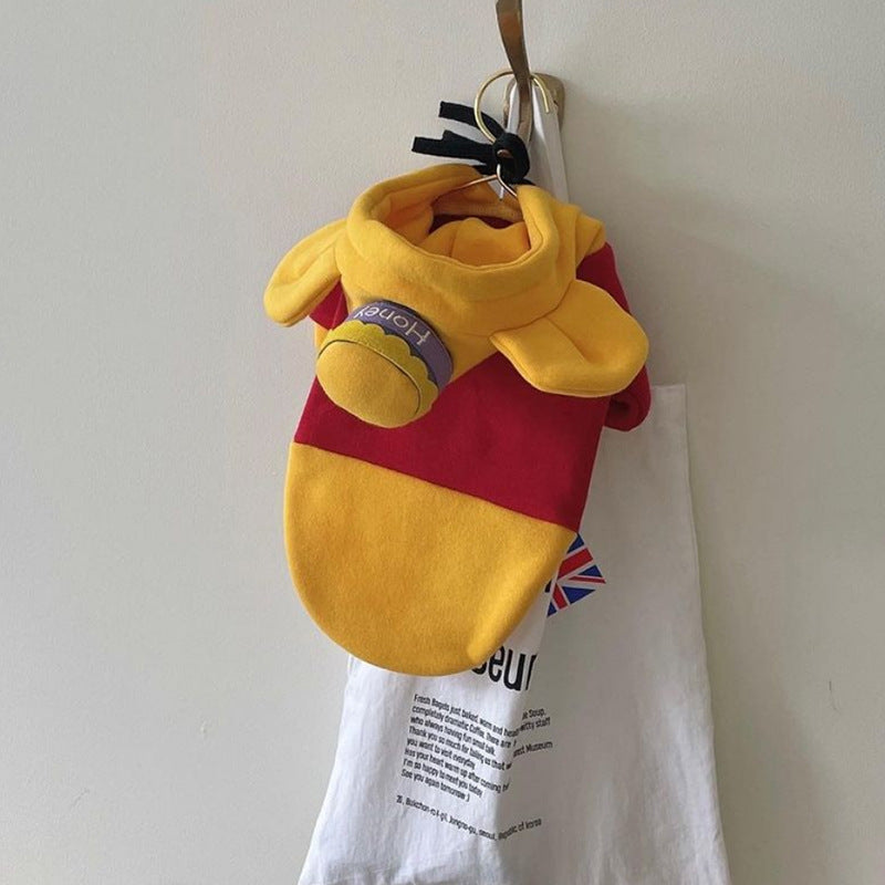 Autumn And Winter New Dog Sweater Winnie The Pooh Transfiguration Thin Cat Two-Piece Small And Medium-Sized Dog Pet Clothes - Majestic Pet Kingdom