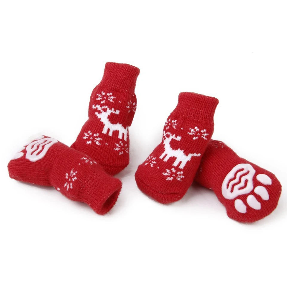 Anti-Slip Pet Socks: Warm Winter Booties (8-Pack) - Majestic Pet Kingdom