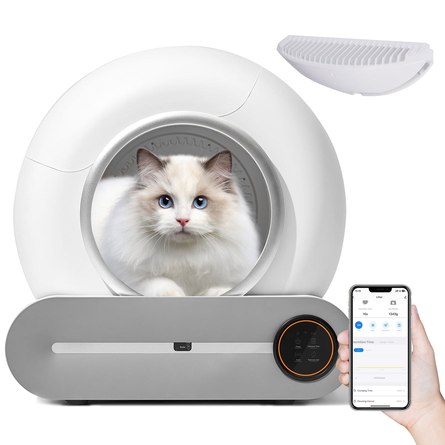 Smart Automatic Cat Litter Box - WiFi App Control & Odor