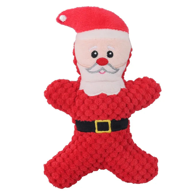 Christmas Plush Squeak Toy for Dogs & Cats: Holiday Doll