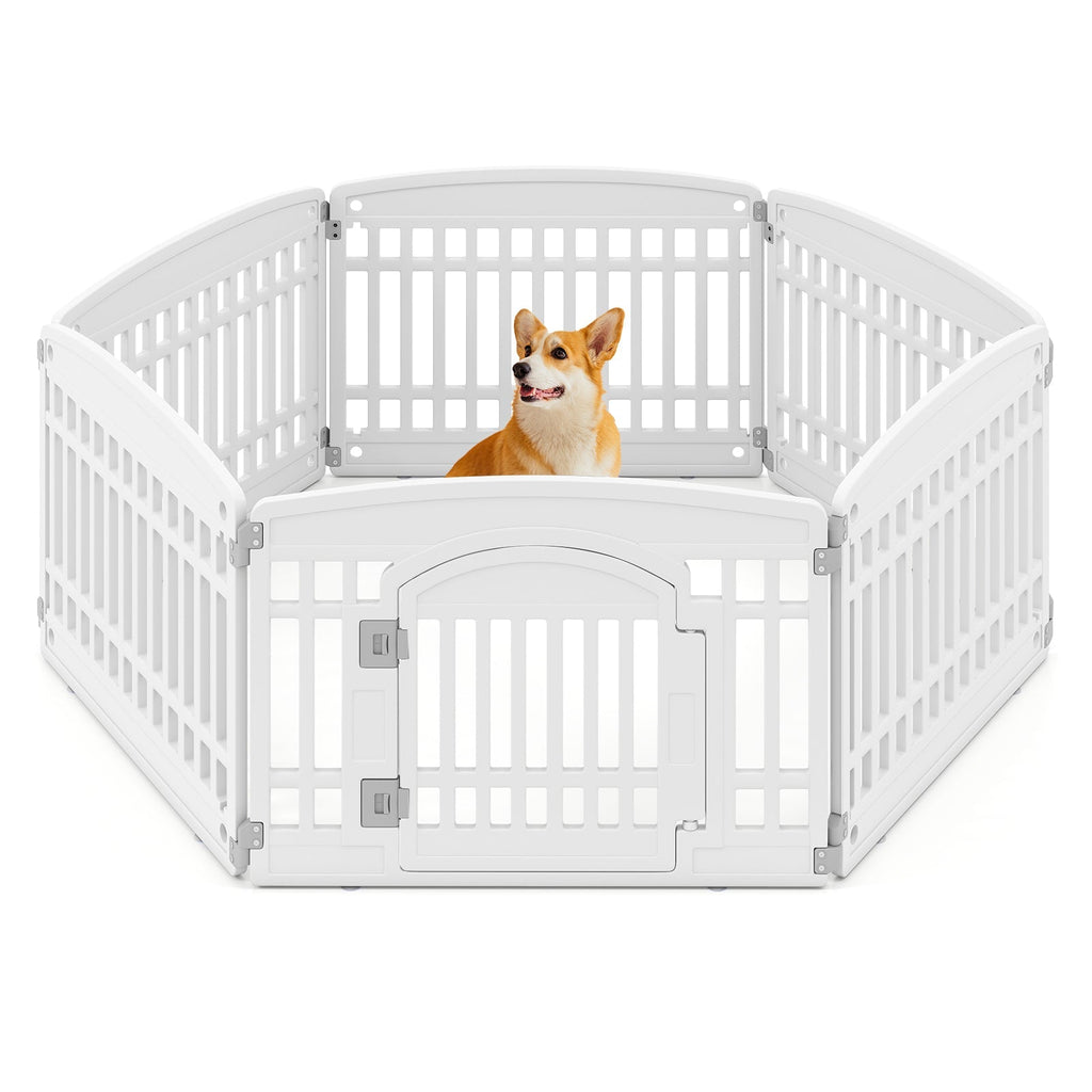 6-Panel Plastic Dog Playpen 24 Inch Indoor Outdoor Pet Fence - Majestic Pet Kingdom