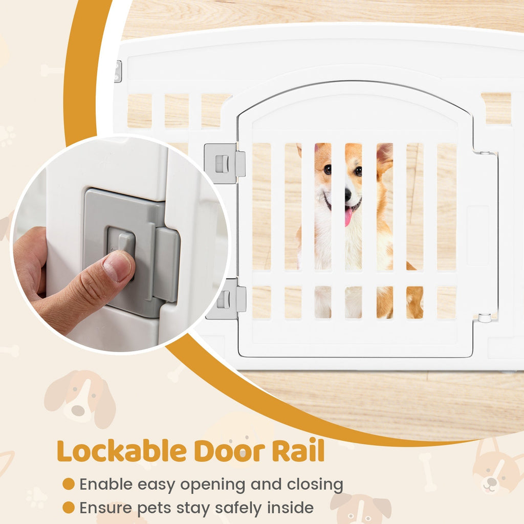 6-Panel Plastic Dog Playpen 24 Inch Indoor Outdoor Pet Fence - Majestic Pet Kingdom