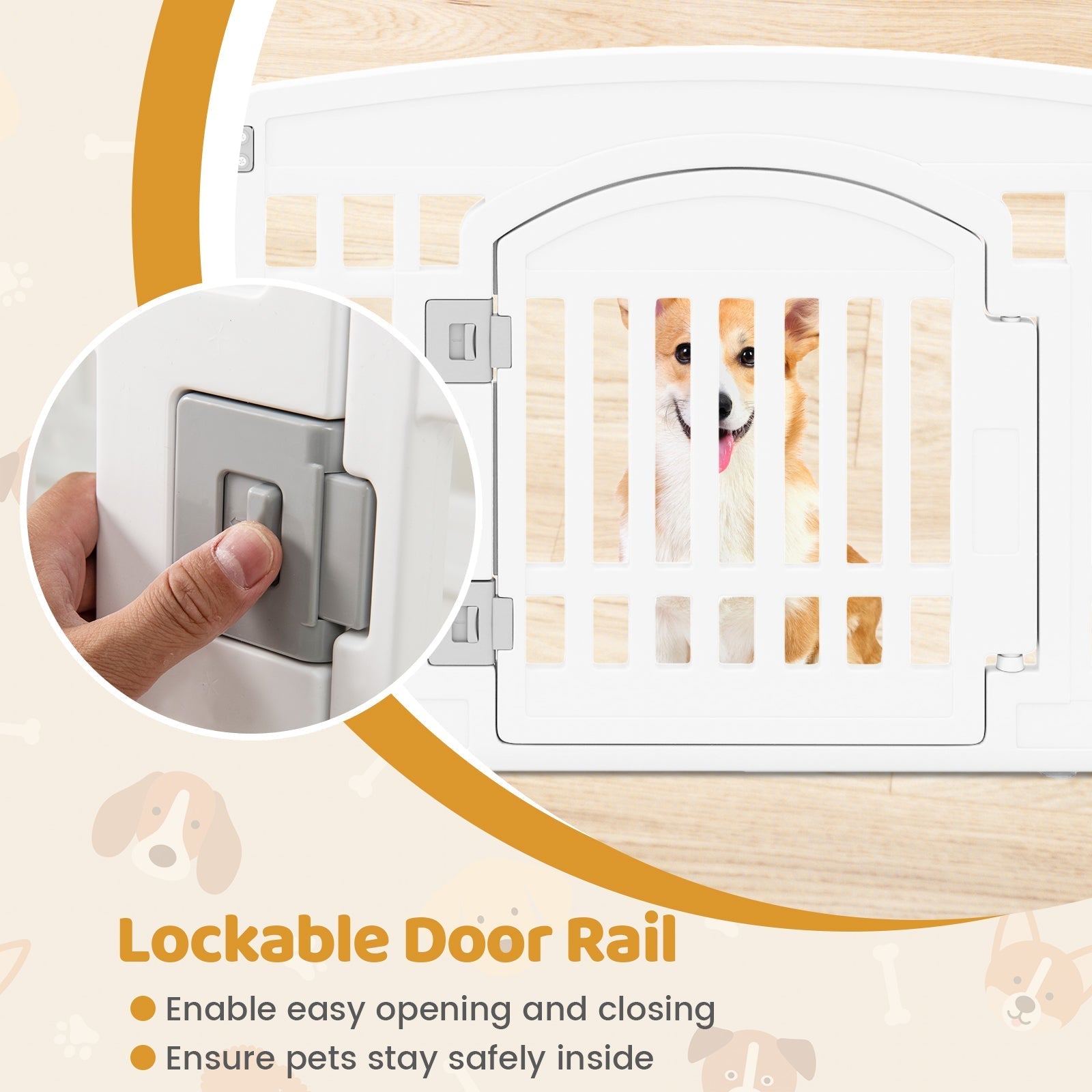 6-Panel Plastic Dog Playpen 24 Inch Indoor Outdoor Pet Fence - Majestic Pet Kingdom