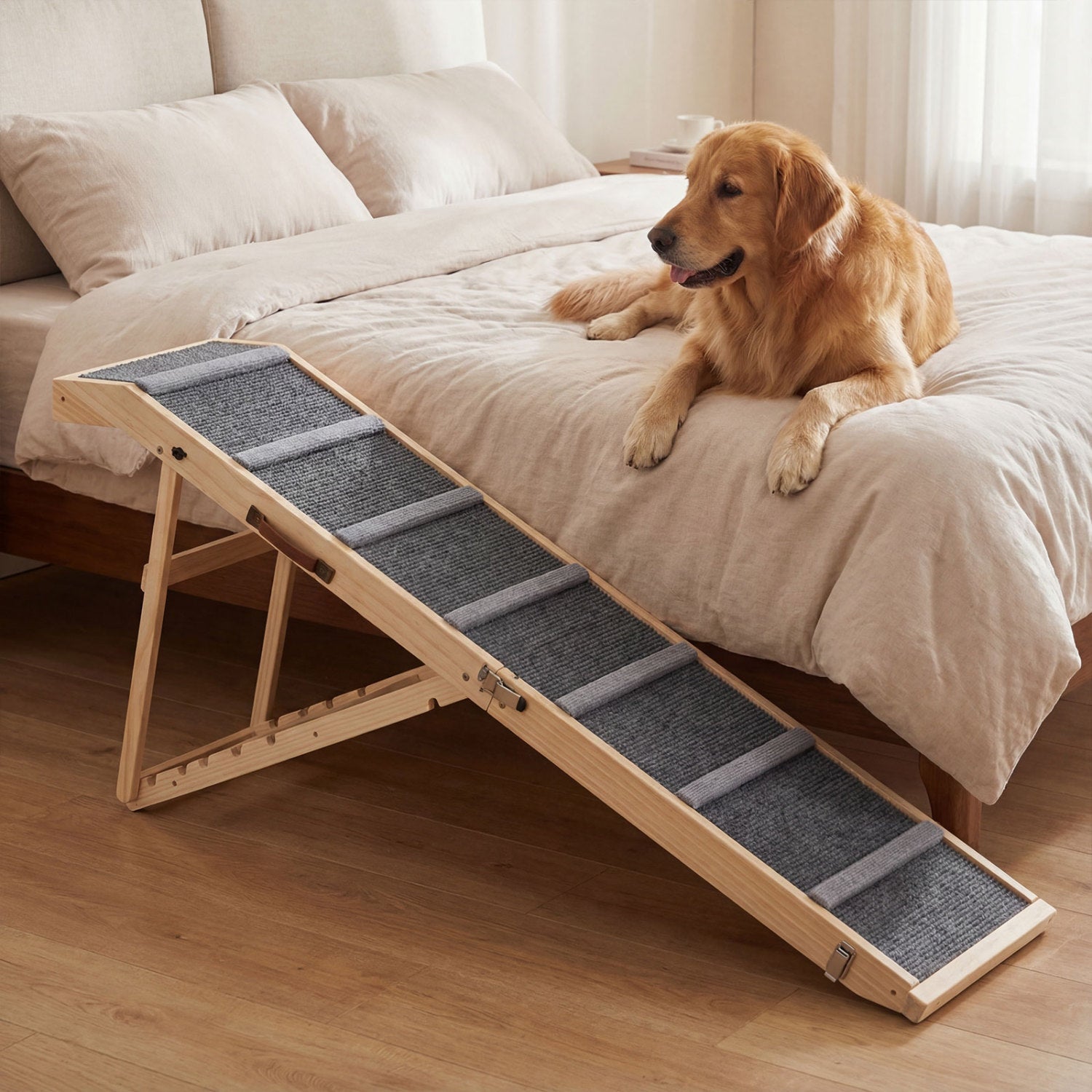 Adjustable Folding Dog Ramp for High Beds and Vehicles