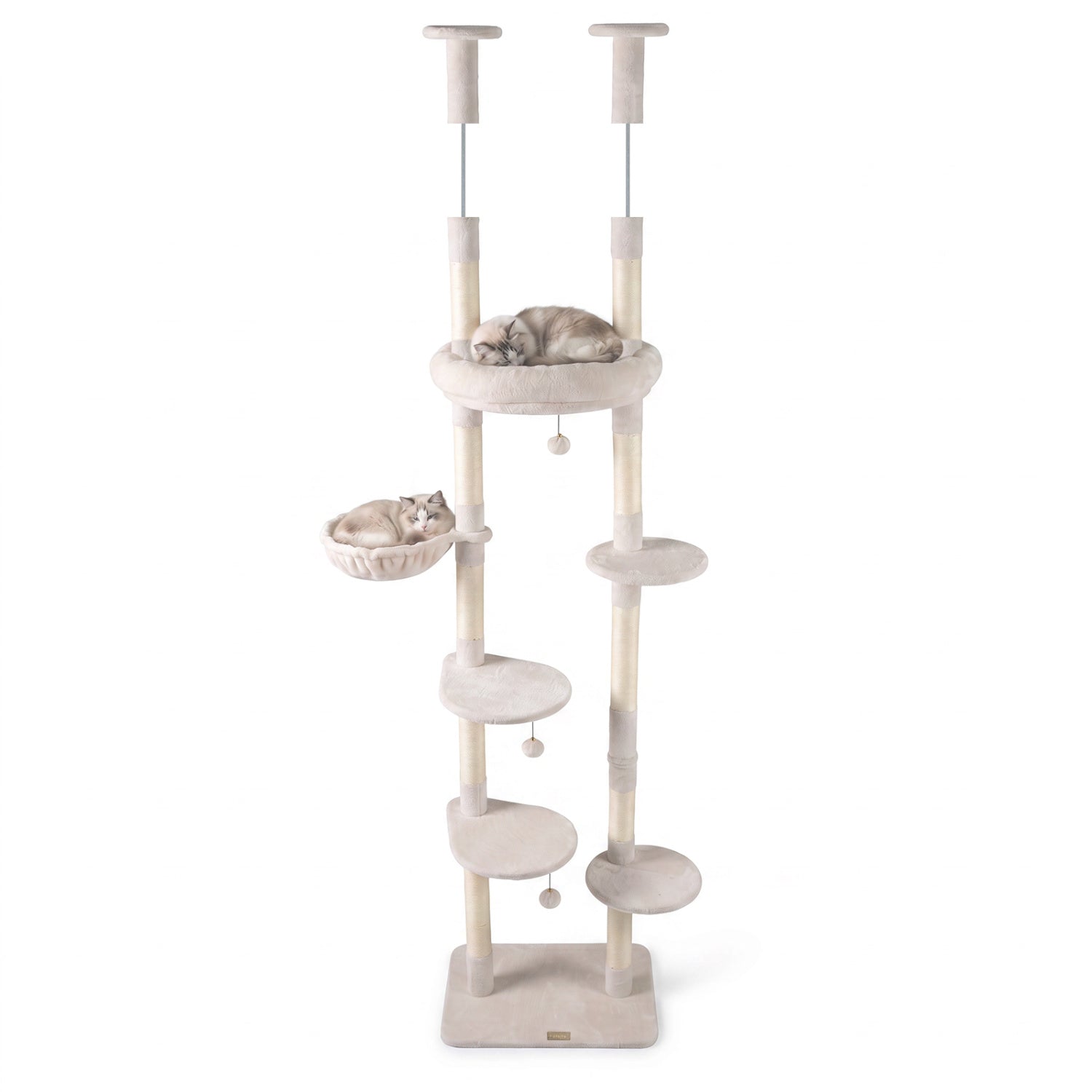 Floor-to-Ceiling Cat Tree with 6 Tiers and Hammock - Majestic Pet Kingdom