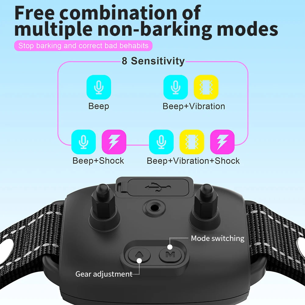 Smart Automatic Anti Barking Dog Collar Rechargeable Bark Stopper Stop Barking HD Digital Display IP67 Waterproof Collar For Dogs Pet Products - Majestic Pet Kingdom