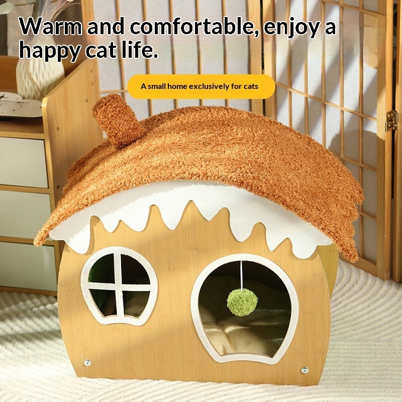 Winter Thickened Cat House Sponge Warm Pet Supplies