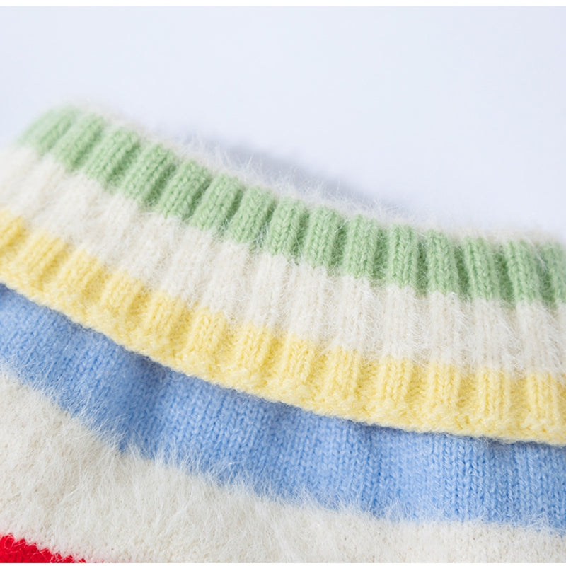 Pet Clothing, Corgi Special Rainbow Apple Striped Autumn And Winter Warm Medium-sized Dog Pullover Sweater, Dog Clothing - Majestic Pet Kingdom