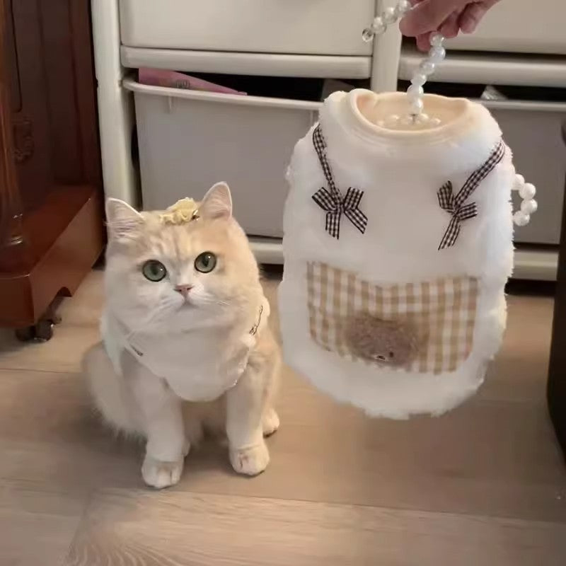 Cat Sweater Anti-Shedding Soft Warm Polar Fleece Winter Shirt - Detail Angle 5 | Majestic Pet Kingdom
