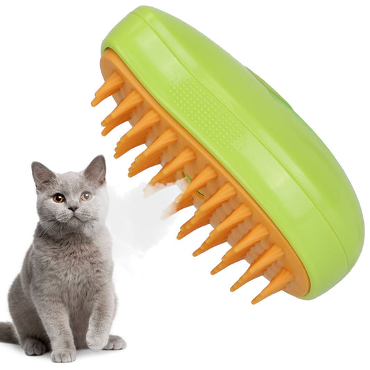 3 In 1 Cat Grooming Steam Brush Hair Brush with Steamer Pet Massage Comb Cleaning Brush for Cats Dogs USB Rechargeable | Purrfect Pet Kingdom